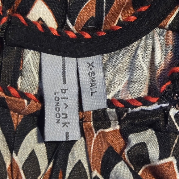 Annthropologie Bl-nk London Metallic Zig Zag Print Sequins Embellished Blouse XS - Picture 10 of 12